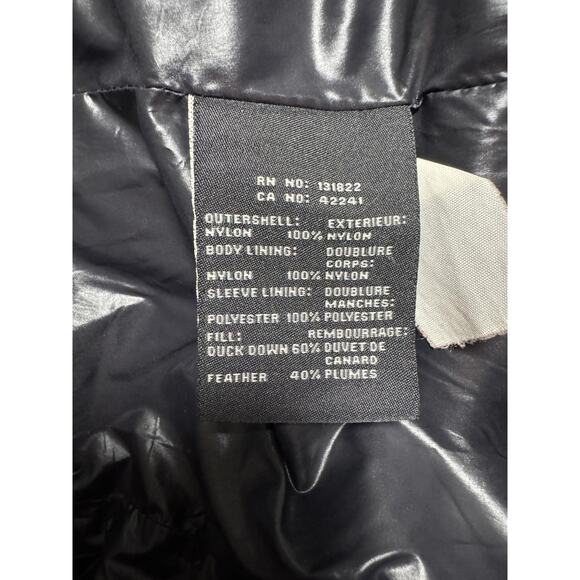 S13 New York Jacket Mens 2XL Black Hooded Puffer Down Feather Full Zip Quilted - Picture 9 of 11